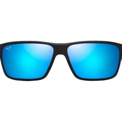 Lunettes de soleil Maui Jim Uila Noir Mat Bleu Hawaï Minéral Superthin