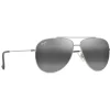 Lunettes de soleil Maui Jim Hauoli Xs Black Shiny Silver Neutral Grey MauiPure