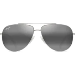 Lunettes de soleil Maui Jim Hauoli Xs Black Shiny Silver Neutral Grey MauiPure