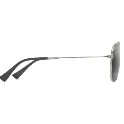 Lunettes de soleil Maui Jim Hauoli Xs Black Shiny Silver Neutral Grey MauiPure