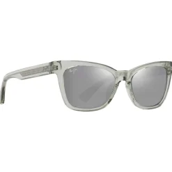 Lunettes de soleil Maui Jim Hiwahiwa Shiny Transparent Sage Green Neutral Grey Mineral Superthin