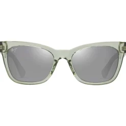 Lunettes de soleil Maui Jim Hiwahiwa Shiny Transparent Sage Green Neutral Grey Mineral Superthin