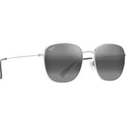 Lunettes de soleil Maui Jim Olali Asian Fit Argent Brillant Noir Gris Neutre MauiPure
