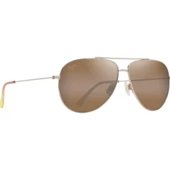 Lunettes de soleil Maui Jim Hauoli XL Doré Clair Bbrillant Orange Jaune Bronze HCL MauiPure