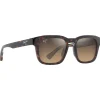 Lunettes de soleil Maui Jim Maluhia Havane Foncé Brillant Jaune Transparent Hcl Bronze Minéral Superthin