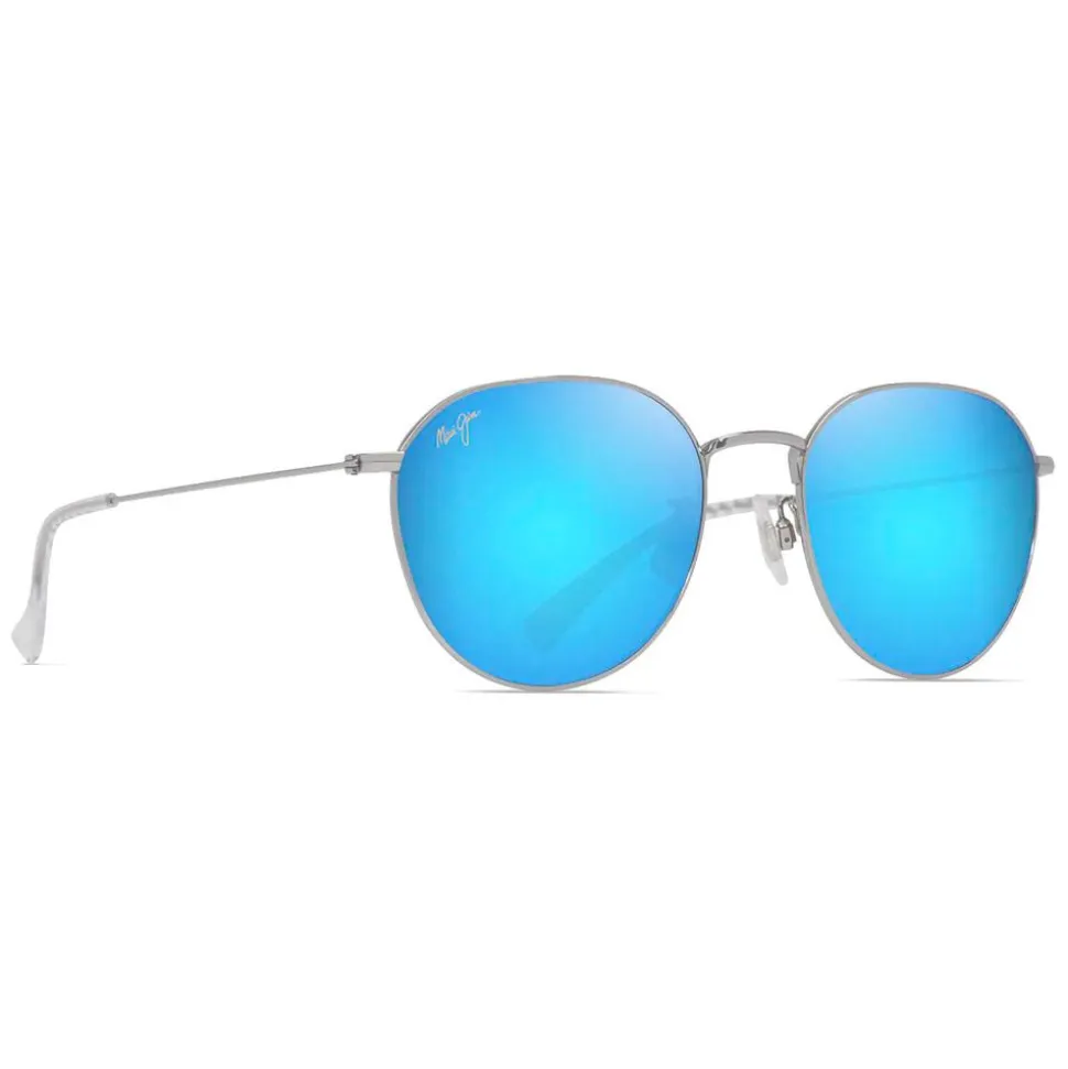 Lunettes de soleil Maui Jim Kauwela Crystal Shiny Silver Blue Hawaii MauiPure