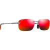 Lunettes de soleil Maui Jim Lanakila Ruthénium Clair Brillant Hawaii Lava MauiPure