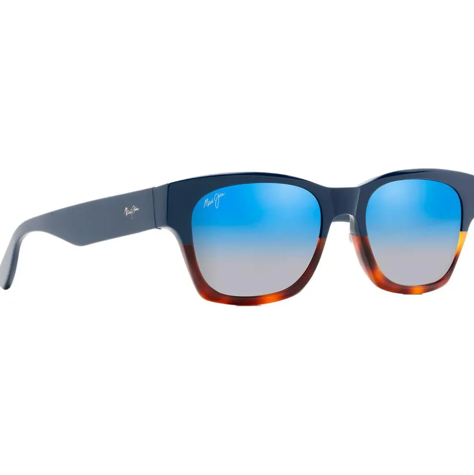 Lunettes de soleil Maui Jim Valley Isle Marine Ecaille Dual Mirror Blue to Silver Mineral Superthin