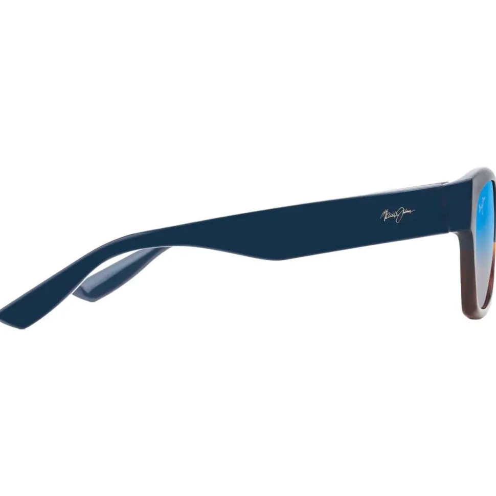 Lunettes de soleil Maui Jim Valley Isle Marine Ecaille Dual Mirror Blue to Silver Mineral Superthin