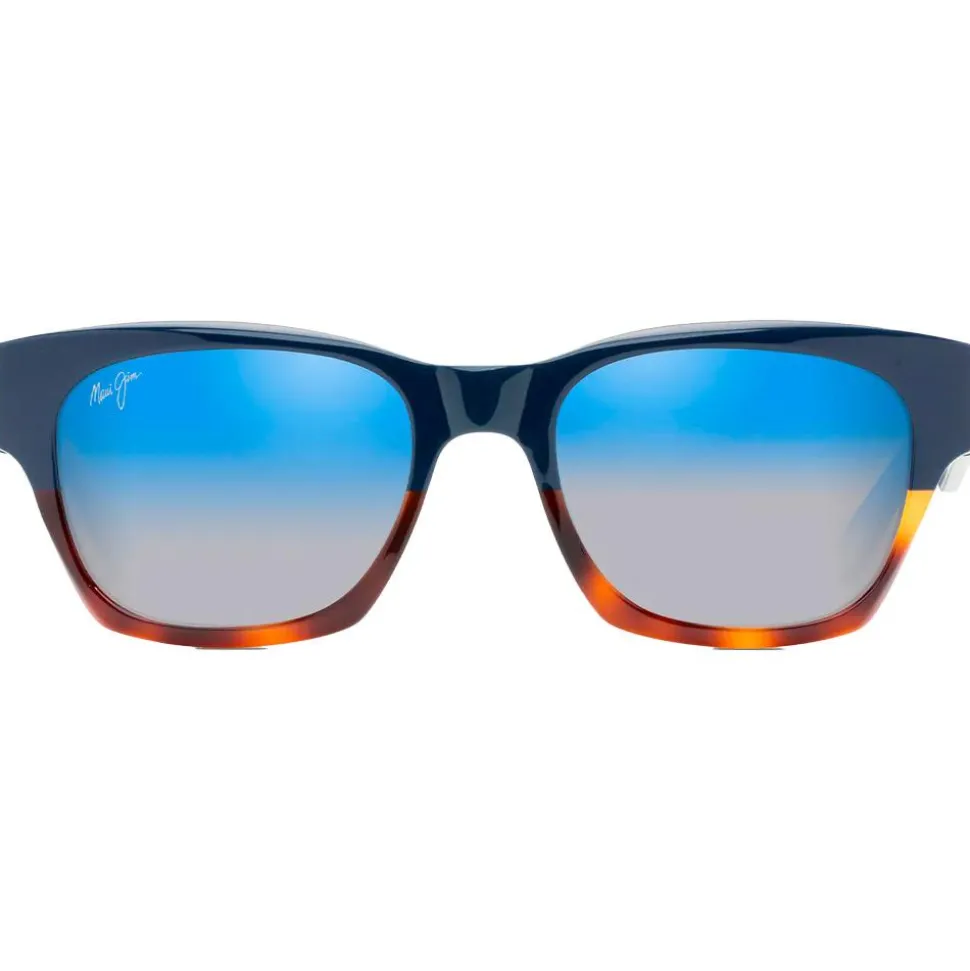 Lunettes de soleil Maui Jim Valley Isle Marine Ecaille Dual Mirror Blue to Silver Mineral Superthin