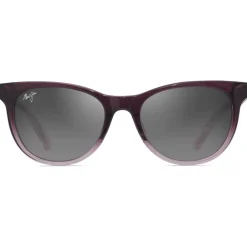 Lunettes de soleil Maui Jim Lonomea Shiny Trans Dark Purple Lilas Neutral Grey Minéral Superthin