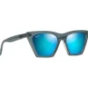 Lunettes de soleil Maui Jim Kini Kini Bleu Acier Crystal Bleu Hawaï Minéral SuperThin