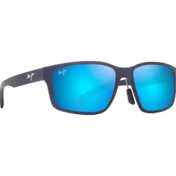 Lunettes de soleil Maui Jim Walewaha Asian Fit Metal Matte Blue Blue Hawaii Mineral Superthin
