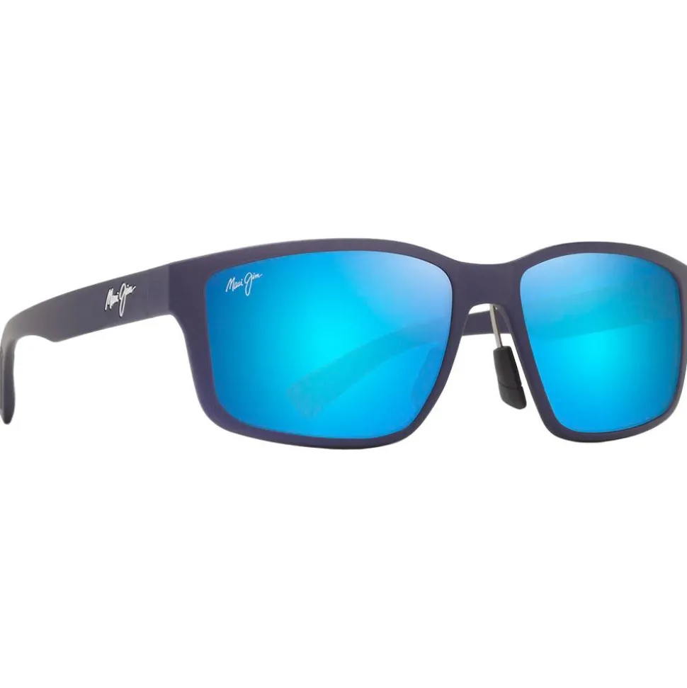 Lunettes de soleil Maui Jim Walewaha Asian Fit Metal Matte Blue Blue Hawaii Mineral Superthin