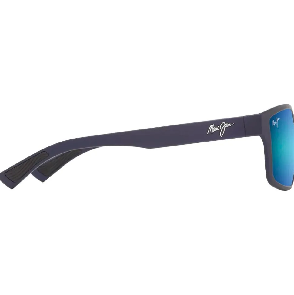Lunettes de soleil Maui Jim Walewaha Asian Fit Metal Matte Blue Blue Hawaii Mineral Superthin