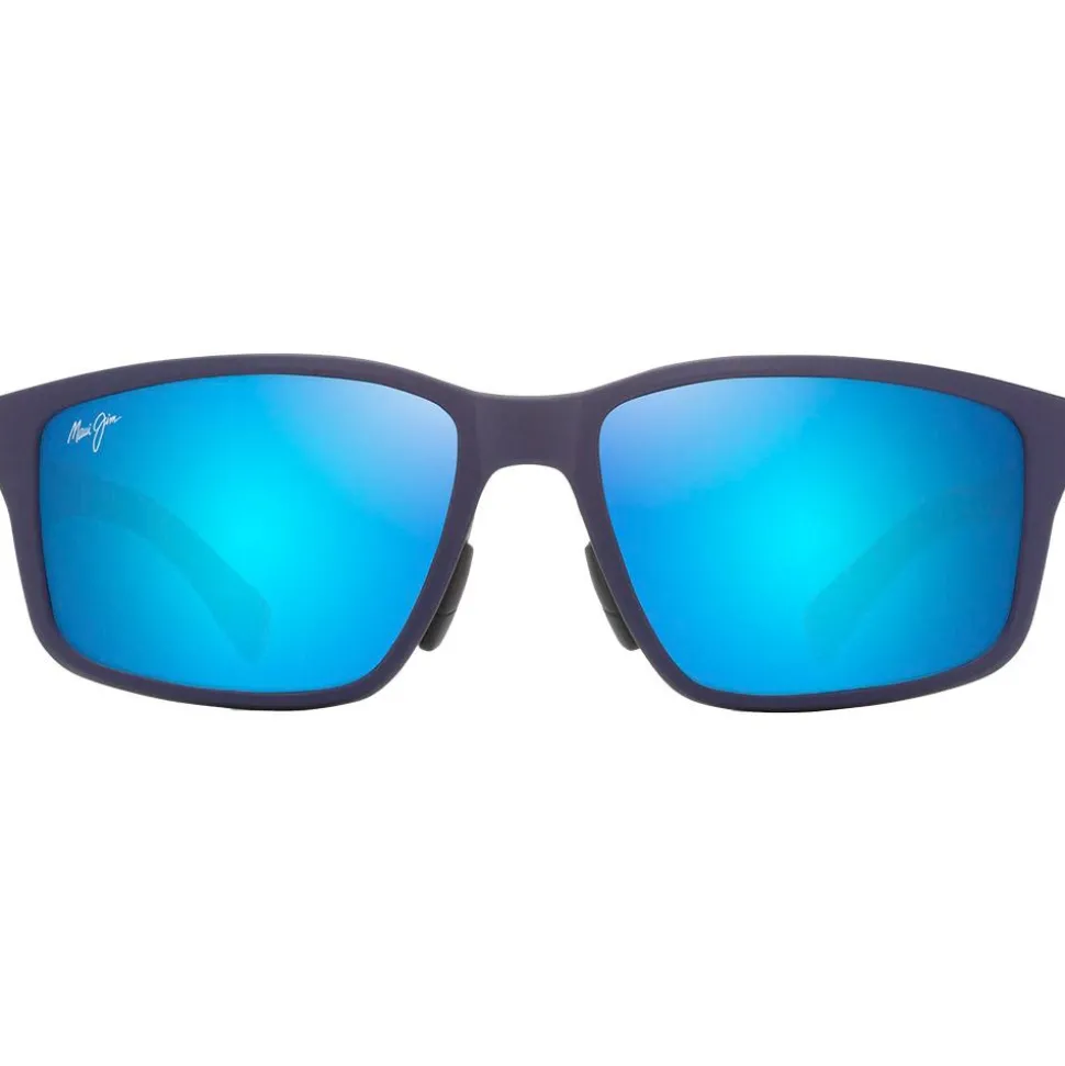 Lunettes de soleil Maui Jim Walewaha Asian Fit Metal Matte Blue Blue Hawaii Mineral Superthin