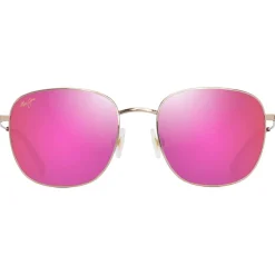 Lunettes de soleil Maui Jim Olali Asian Fit Doré Clair Brillant Violet Rose Maui Sunrise MauiPure