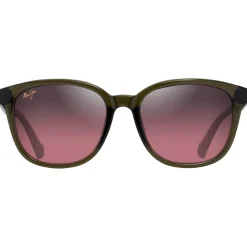 Lunettes de soleil Maui Jim Ku'ikahi Asian Fit Vert Transparent Brillant Maui Rose Minéral Superthin