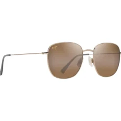 Lunettes de soleil Maui Jim Olali Asian Fit Doré Clair Brillant Vert Gris Hcl Bronze MauiPure