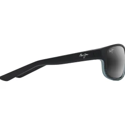 Lunettes de soleil Maui Jim Kaiwi Channel Grey Black Stripe Gris Neutre Mineral Superthin