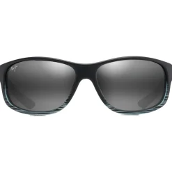Lunettes de soleil Maui Jim Kaiwi Channel Grey Black Stripe Gris Neutre Mineral Superthin