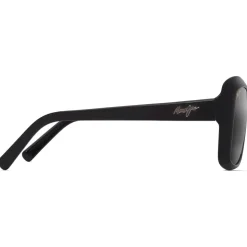 Lunettes de soleil Maui Jim Orchid Shiny Black Neutral Grey Minéral Superthin