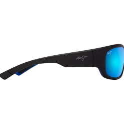 Lunettes de soleil Maui Jim Mauklele Matte Black Blue Blue Hawaii Mineral Superthin