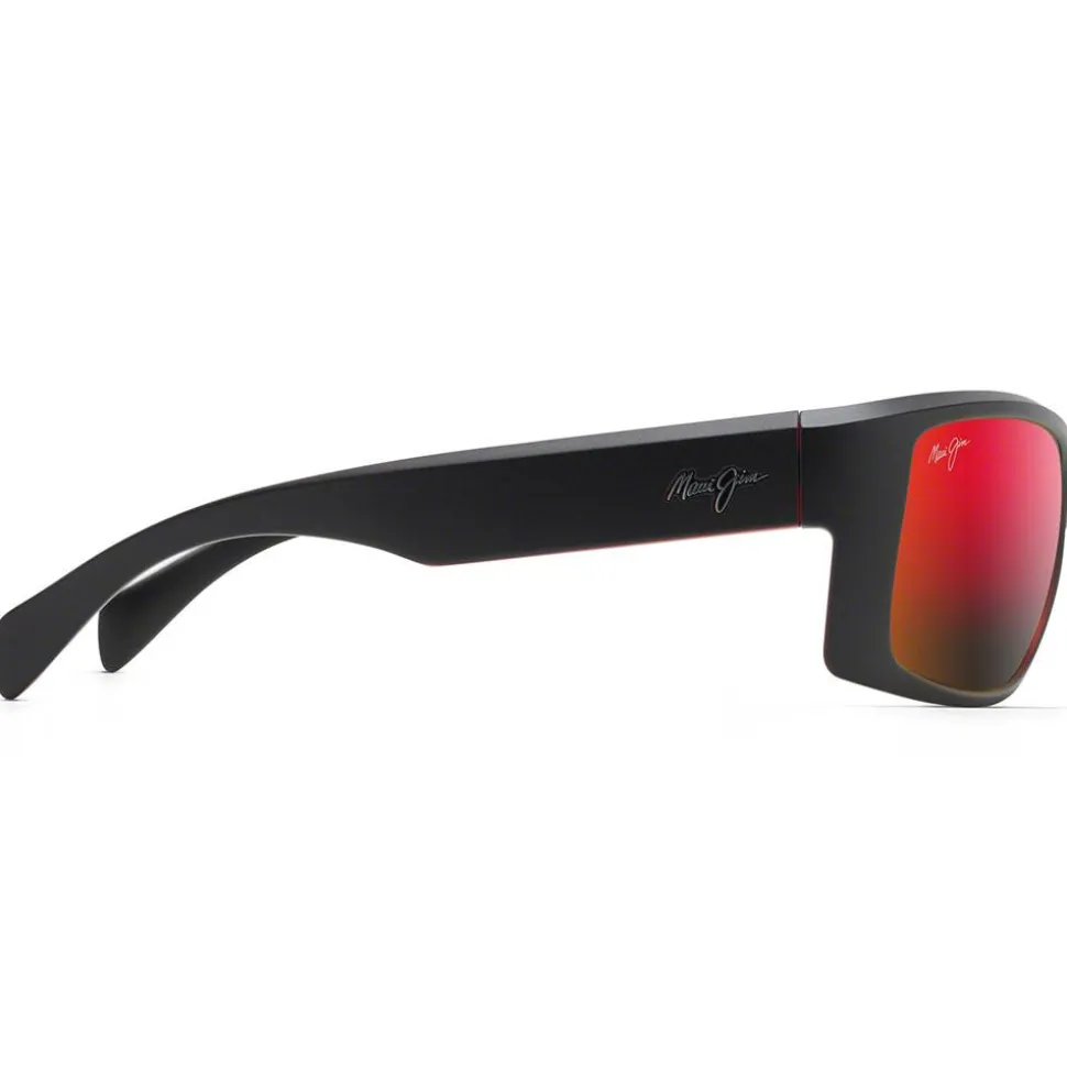 Lunettes de soleil Maui Jim Equator Noir Rouge Hawail Lava Mineral SuperThin