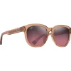 Lunettes de soleil Maui Jim Akahai Asian Fit Marron Clair Transparent Brillant Maui Rose Minéral Superthin