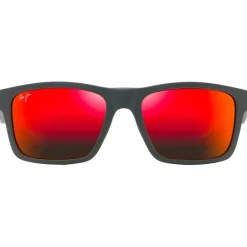 Lunettes de soleil Maui Jim The Flats Gris Foncé Rouge Hawaii Lava Mineral Superthin