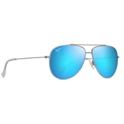 Lunettes de soleil Maui Jim Hauoli Xs Crystal Shiny Silver Blue Hawaii MauiPure