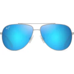 Lunettes de soleil Maui Jim Hauoli Xs Crystal Shiny Silver Blue Hawaii MauiPure
