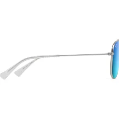 Lunettes de soleil Maui Jim Hauoli Xs Crystal Shiny Silver Blue Hawaii MauiPure