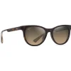 Lunettes de soleil Maui Jim Lonomea Shiny Dark Havana Bronze Hcl Minéral Superthin
