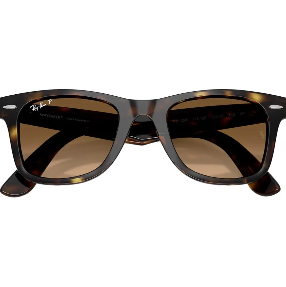 Lunettes de soleil Ray Ban RB4340 Wayfarer Ease Polished Havana Gradient Brown Polar