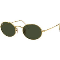 Lunettes de soleil Ray Ban RB3547 Oval Metal Polished Gold Green G-15