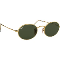 Lunettes de soleil Ray Ban RB3547 Oval Metal Polished Gold Green G-15