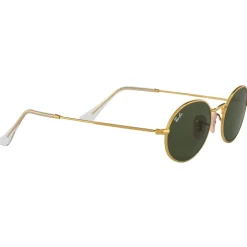 Lunettes de soleil Ray Ban RB3547 Oval Metal Polished Gold Green G-15