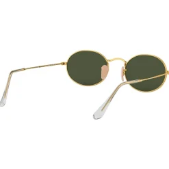 Lunettes de soleil Ray Ban RB3547 Oval Metal Polished Gold Green G-15