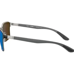 Lunettes de soleil Ray Ban RB3721 Polished Black Silver Chromance Polar Blue