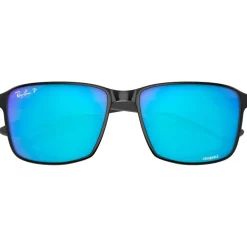 Lunettes de soleil Ray Ban RB3721 Polished Black Silver Chromance Polar Blue
