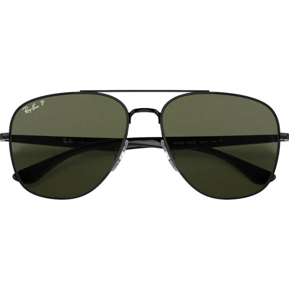 Lunettes de soleil Ray Ban RB3683 Polished Black Green G-15 Polar