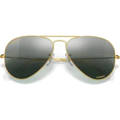 Lunettes de soleil Ray Ban RB3025 Aviator Polished Gold Chromance Silver Polar Blue