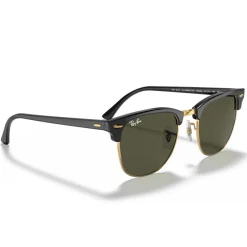 Lunettes de soleil Ray Ban RB3016 Clubmaster Classic Polished Black Gold Green G-15