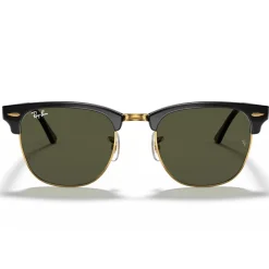 Lunettes de soleil Ray Ban RB3016 Clubmaster Classic Polished Black Gold Green G-15