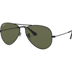 Lunettes de soleil Ray Ban RB3025 Aviator Matte Black Green G-15 Polarized