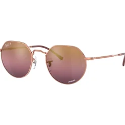 Lunettes de soleil Ray Ban RB3565 Jack Polished Rose Gold Chromance Gold Red Polar