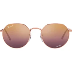 Lunettes de soleil Ray Ban RB3565 Jack Polished Rose Gold Chromance Gold Red Polar