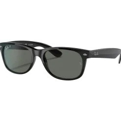 Lunettes de soleil Ray Ban RB2132 New Wayfarer Classic Polished Black Green Polarized