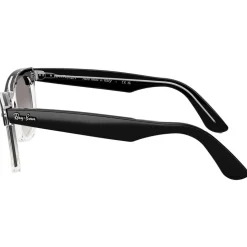Lunettes de soleil Ray Ban RB2240 Wayfarer Street Neat Polished Black Translucide Gradient Grey Incolore